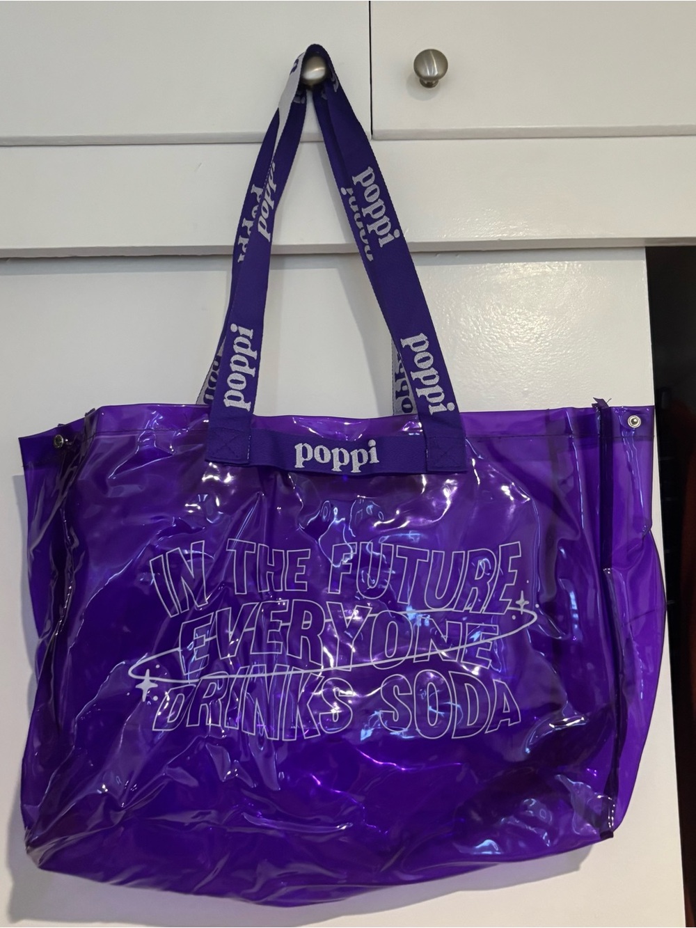 Poppi Purple Clear Tote Bag